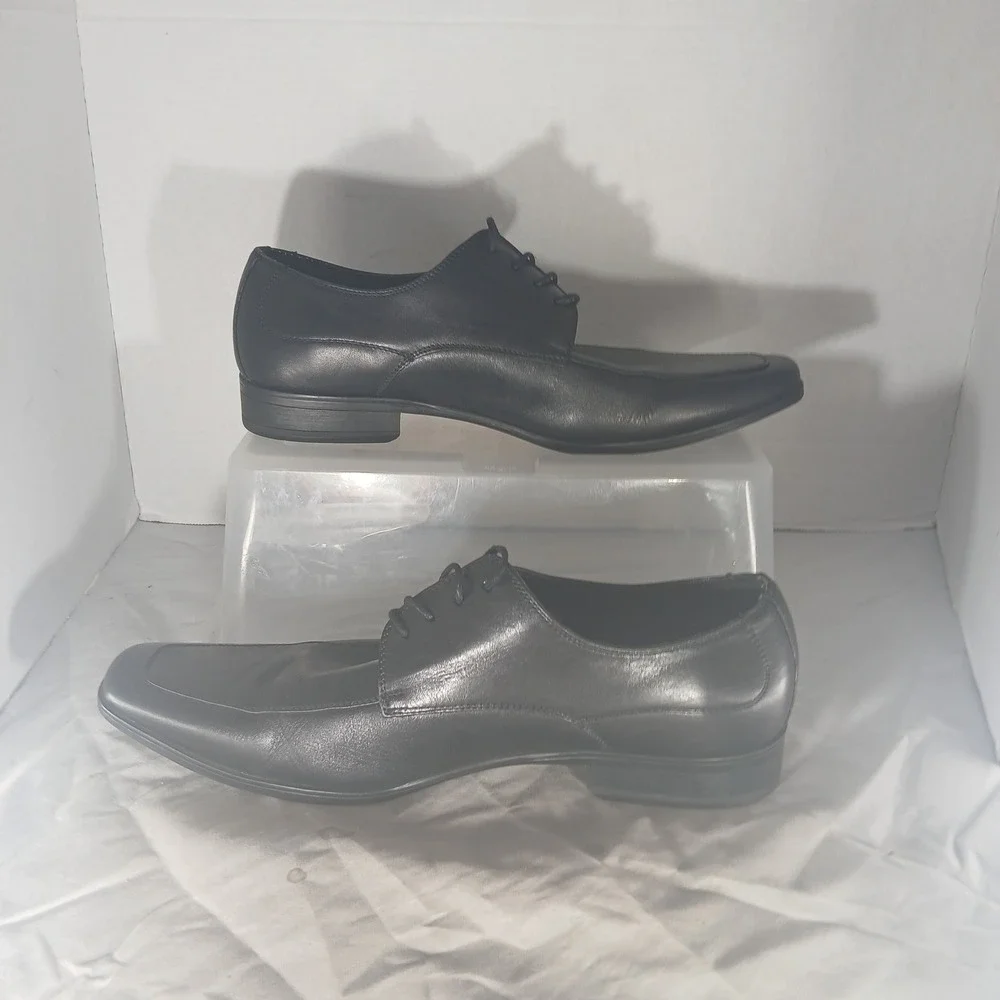 Aldo Leather Derby Dress Shoes 11 Black Square Toe‎ Formal Business Professional